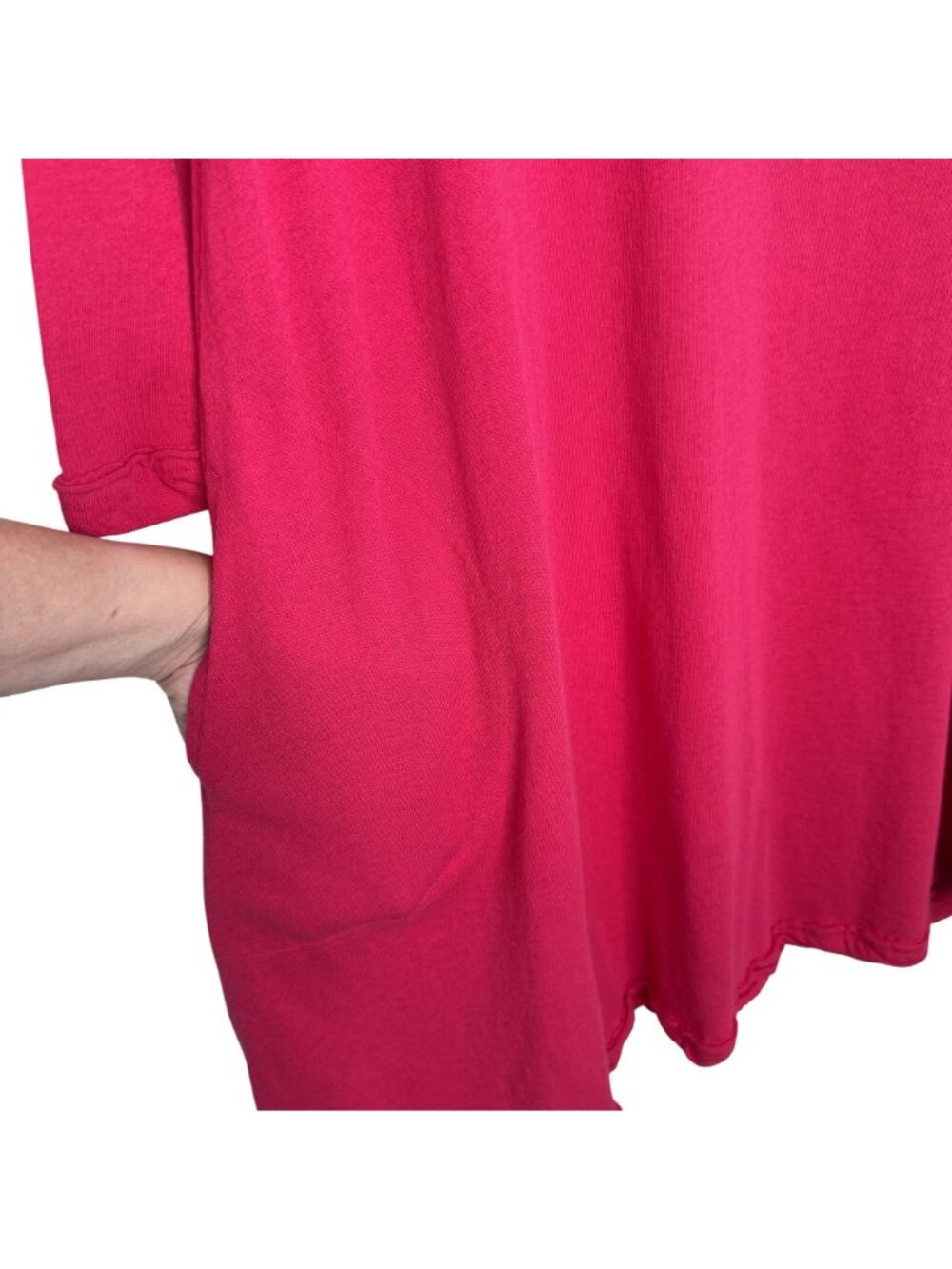 FP Beach Oversized Fuchsia 1/2 Sleeve Tunic Cover-Up, M - Picture 6 of 9